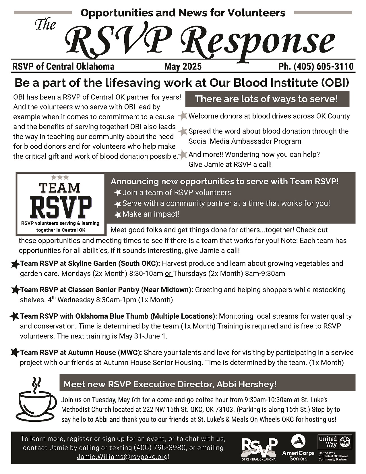 May 2025 RSVP Response News and Announcements for Volunteers
