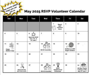May 2025 calendar May 2025 RSVP Volunteer Calendar of events